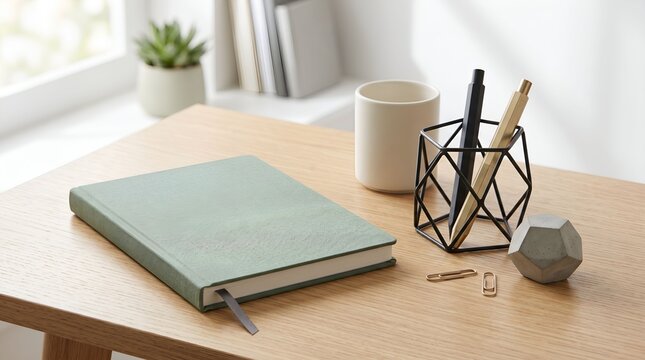 Forgetting Day, Disorganized Workspace with Notebook and Reminder Notes