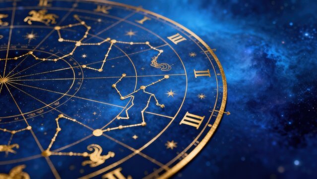Zodiac chart with star constellations