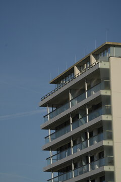 Luxury skycraper in Prague with visible balconies