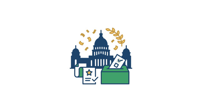 Democracy Day Concept with Capitol Building and Ballot Box