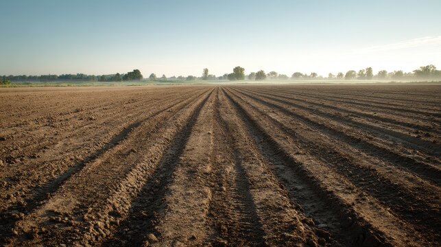 Soil compaction in a fallow field from heavy dual-axle tractor tires before planting