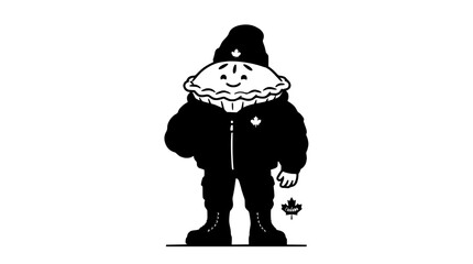 Character illustration wearing heavy winter parka and knit hat. © jamal