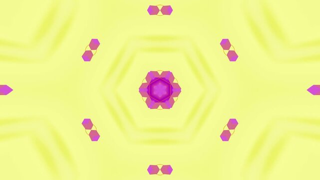 Dynamic Abstract Neon Mosaic Animation with Reflective 3D Geometric Forms Creating Futuristic Kaleidoscope Visual Effects for Creative Professionals