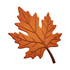 Obraz premium Realistic 3D Orange Maple Leaf Isolated