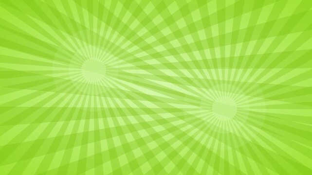 Animated lime comic dual burst background, pop art halftone speed lines motion loop