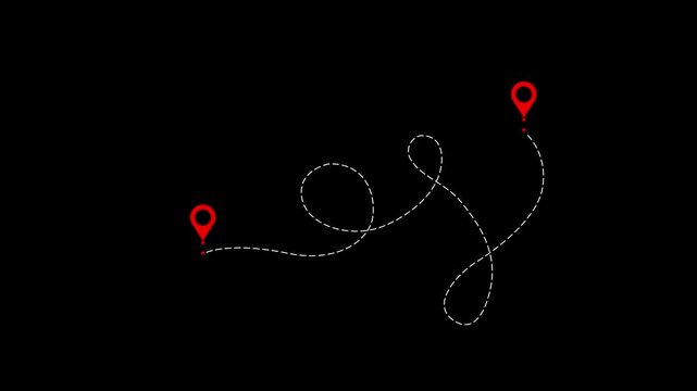 Airplane with dotted line route travel of journey and location animated. travelling symbol . Transport dot pathes lines traces tourism design vector illustration. EPS 10