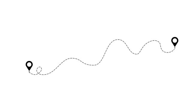 Airplane with dotted line route travel of journey and location animated. travelling symbol . Transport dot pathes lines traces tourism design vector illustration. EPS 10