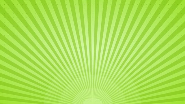 Animated lime comic fan rays background, pop art halftone speed lines motion loop