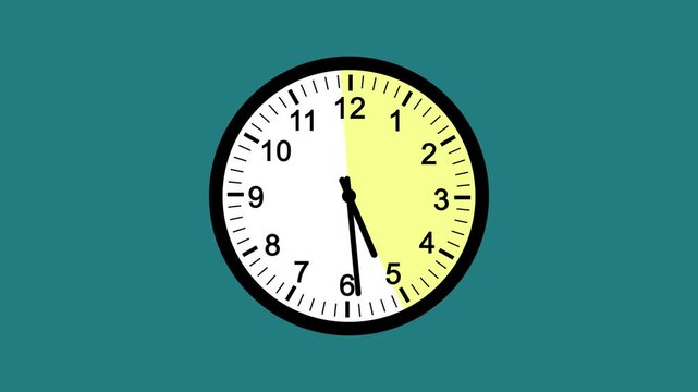 Clock spinning, watch animation, 12 hours clock dial , twenty-four hours time lapse animation. Analog clock spinning animation on transparent background with alpha channel 4k video