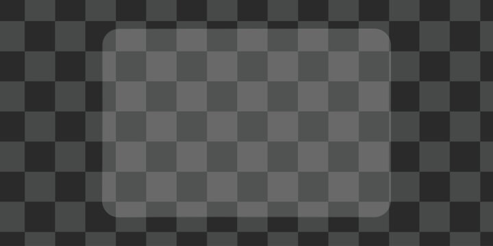 Rounded rectangular frame template with transparent checkerboard background