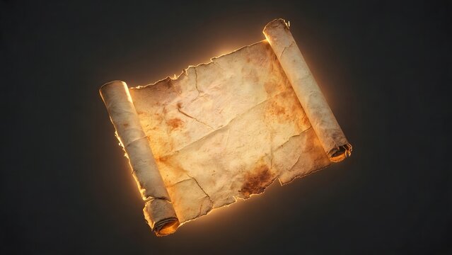 Ancient scroll with glowing edges
