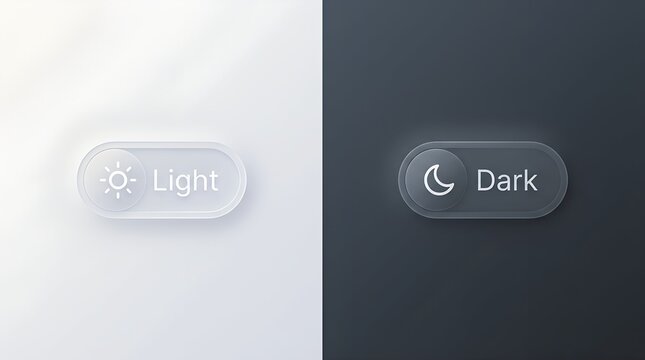 Day and Night Mode Toggle Switch UI Elements