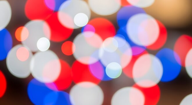 USA Independence Day patriotic red white and blue bokeh lights abstract background