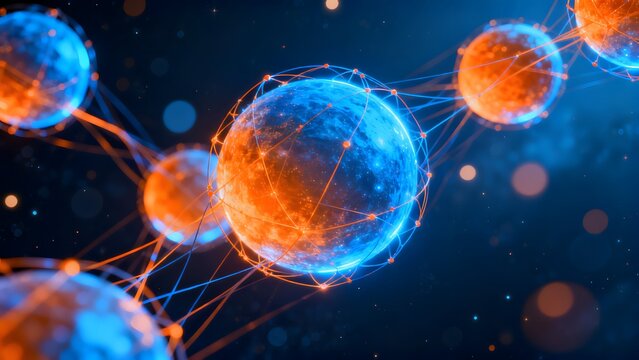 Connected spheres in space
