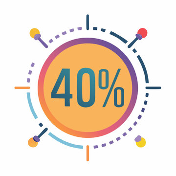 40 Percent Discount Icon