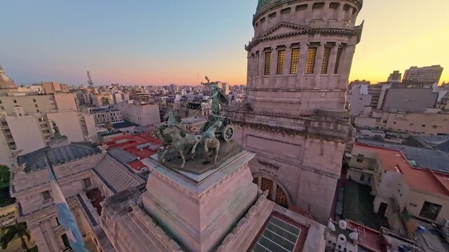 FPV Drone Close Orbit Around Congress Green Dome