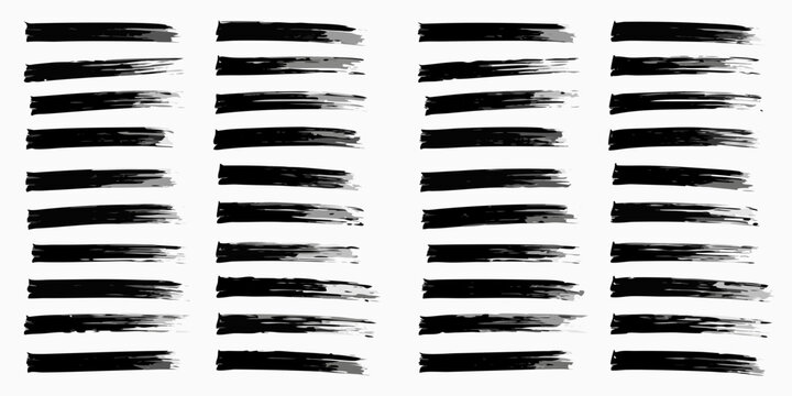 Black dry brush strokes grid on a white background abstract texture
