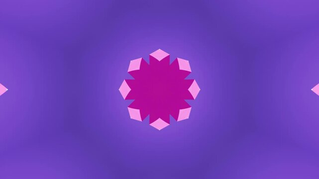 Abstract 3D Neon Geometry Transformed into Intricate Kaleidoscope Mosaic with Bright Symmetrical Reflections for Modern Motion Design and Creative Media