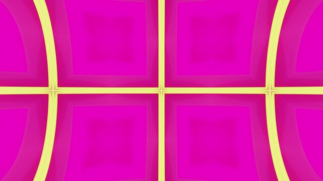 Dynamic Colorful Kaleidoscope Background Generated from Neon 3D Geometric Objects in Continuous Motion