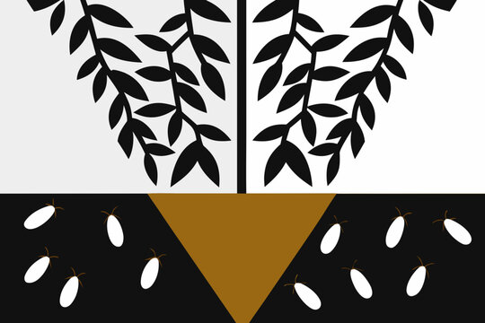 Whitefly Infestation on Tomato Plant Vector Illustration