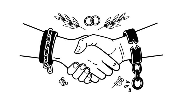 Symbolic Handshake: Freedom, Partnership, and Breaking Barriers