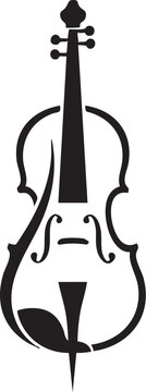 Black violin silhouette, musical instrument icon