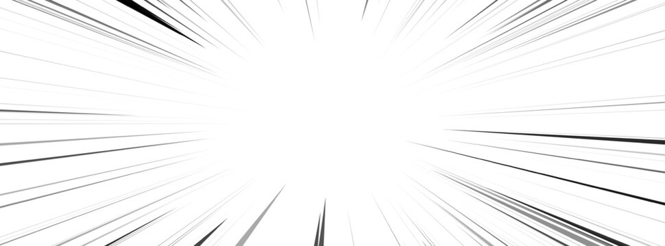 Line speed comic manga radial burst effect black. White motion rays background abstract zoom action frame. Texture monochrome anime cartoon emphasis backdrop.