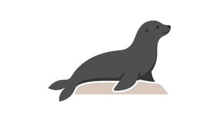 Gray seal resting on rock near the ocean shore. © mazayaaba