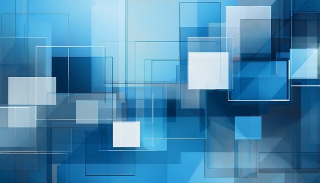 blue and grey glossy squares abstract tech banner design modern abstract blue background design with layers of transparent material in square shapes in random geometric patterns