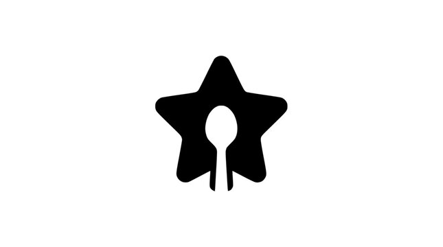 Star icon with central spoon cutout shape.