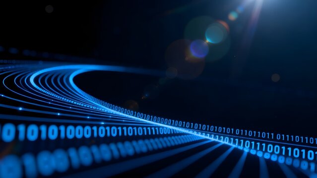 Binary code digital wave