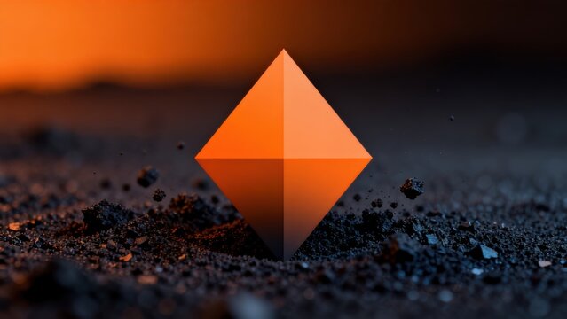 Orange diamond shape in soil