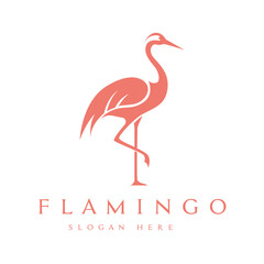 Obraz premium flamingo bird pink logo design beauty concept idea