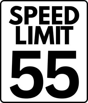 Speed Limit 55 mph Traffic Sign Vector