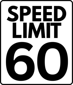 Speed Limit 60 mph Traffic Sign Vector