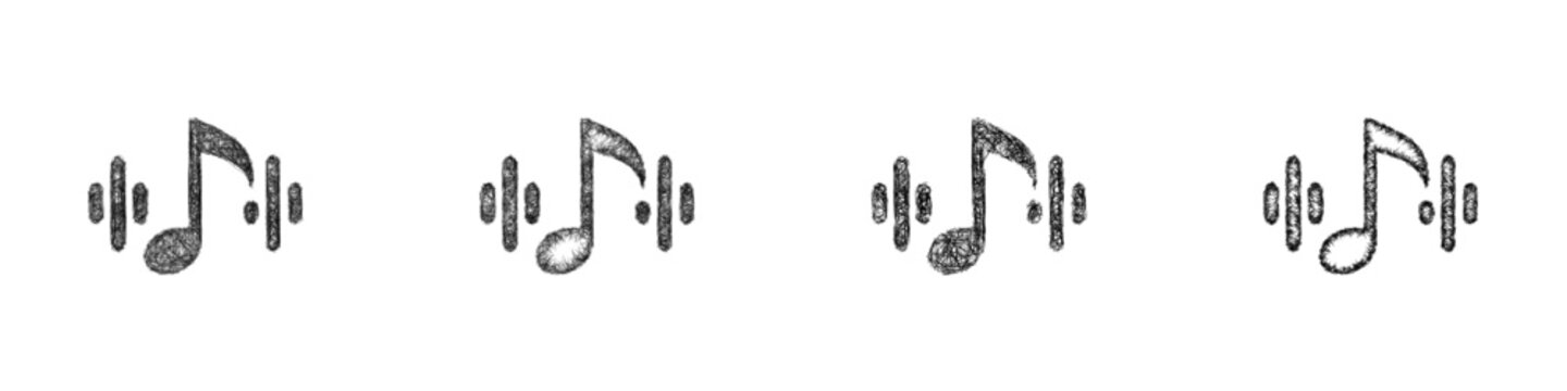 Sketch rhythm logo design set