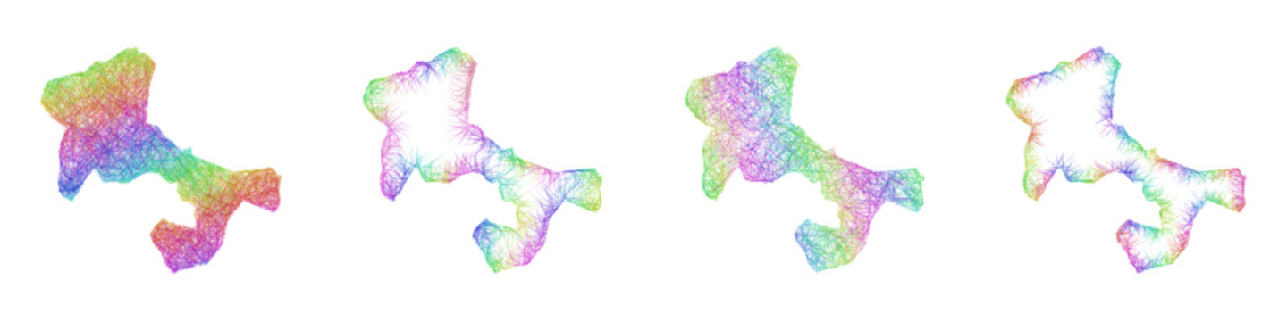 Multicolor sketch Windsor and Maidenhead map design set