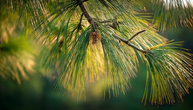 close up of a longleaf pine with a shallow depth of field
