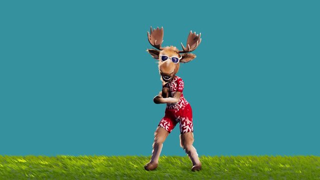 Funny Moose Soccer Player Dances  - 3D Animation