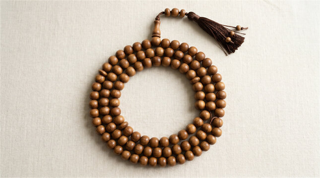 Wooden Islamic Prayer Beads Tasbih in Circular Arrangement