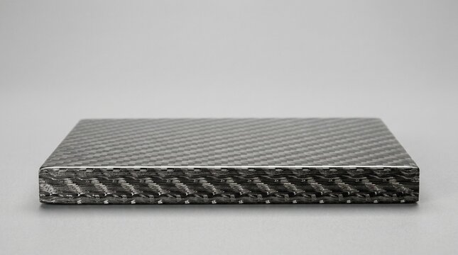 Carbon Fiber Composite Panel Cross Section with Twill Weave Pattern