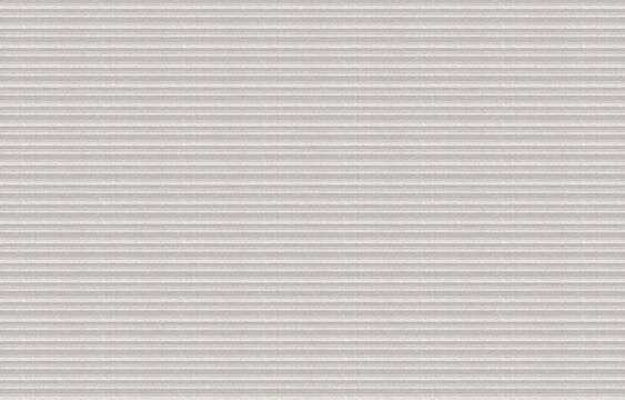 Seamless horizontal fluted ceramic tiles with a textured light gray finish