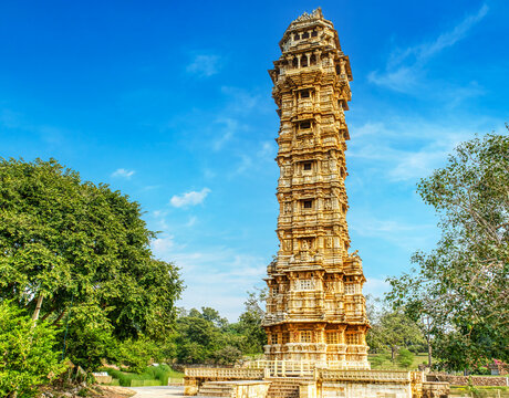 Vijaya Stambha in Chittorgarh Fort, Rajasthan, is a 37-metre Victory Tower built by Maharana Kumbha, symbolising Mewar's courage, architectural brilliance, and glorious legacy.
