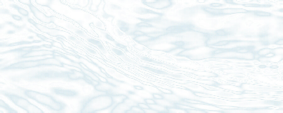 Blue halftone water surface with ripple waves and sunlight reflection. Ocean, sea or pool water top view with dot retro photocopy and comic bitmap texture. Halftone summer backdrop. Collage vector bg