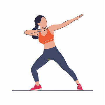 Woman in athletic wear performing a dab pose