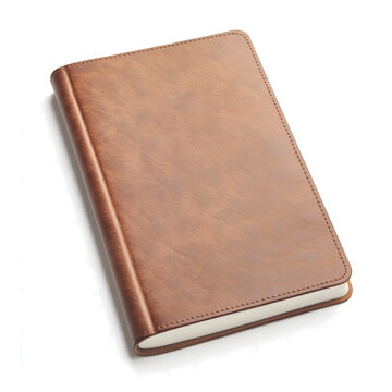 Closed vintage style genuine leather journal or notebook featuring rich brown cover texture and stitched binding detail&nbsp;