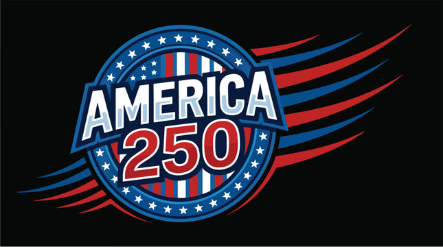 America 250 patriotic silhouette logo design