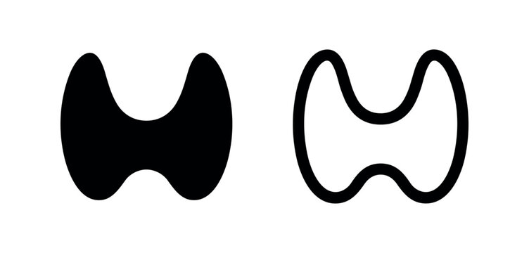 Thyroid gland icon. Endocrine system and hormone regulation symbol.