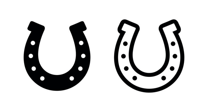 Horseshoe Icon and Outline Icon