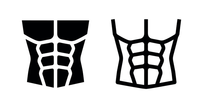 Abdominal Muscles Icon - Six Pack Abs Fitness Vector Design